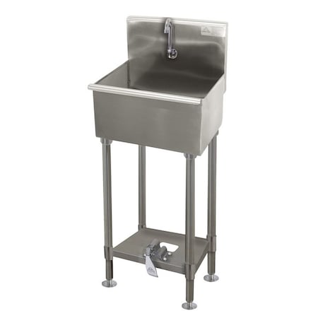 Advance Tabco Service Sink, Flr Model W/ Toe-Operated Push Valve, 18"WX17.5"DX42.5"H WSS-14-21FV-FM